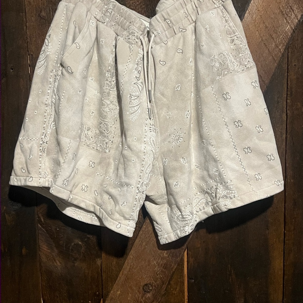 Abercrombie & Fitch Light Tan Patterned Fleece Shorts